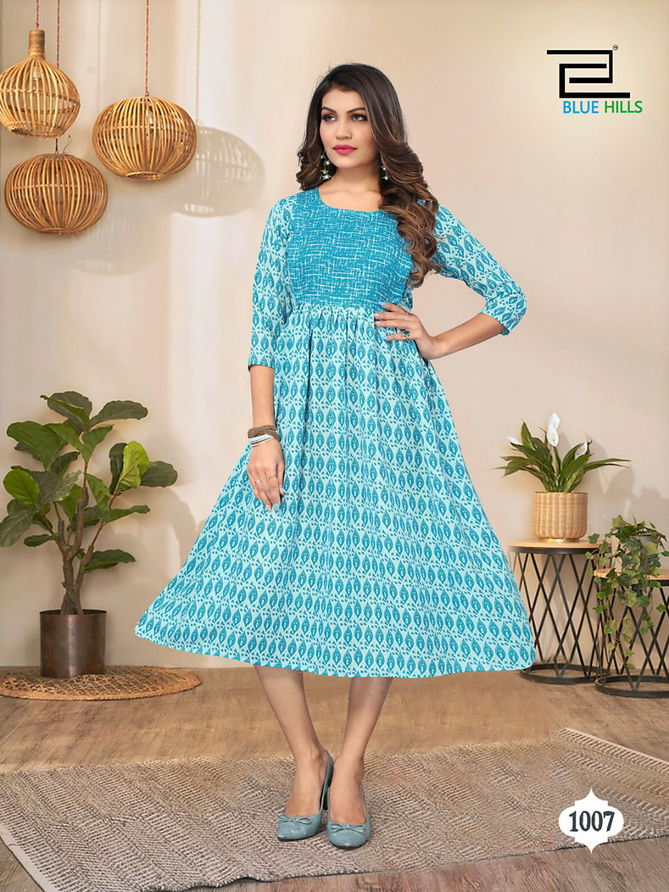 Blue Hills Happiness Feeding Wear Wholesale Designer Kurtis Catalog